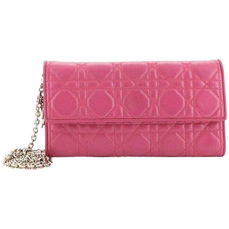 Lady Dior Croisiere Chain Wallet Cannage Quilt Lambskin at 1stDibs
