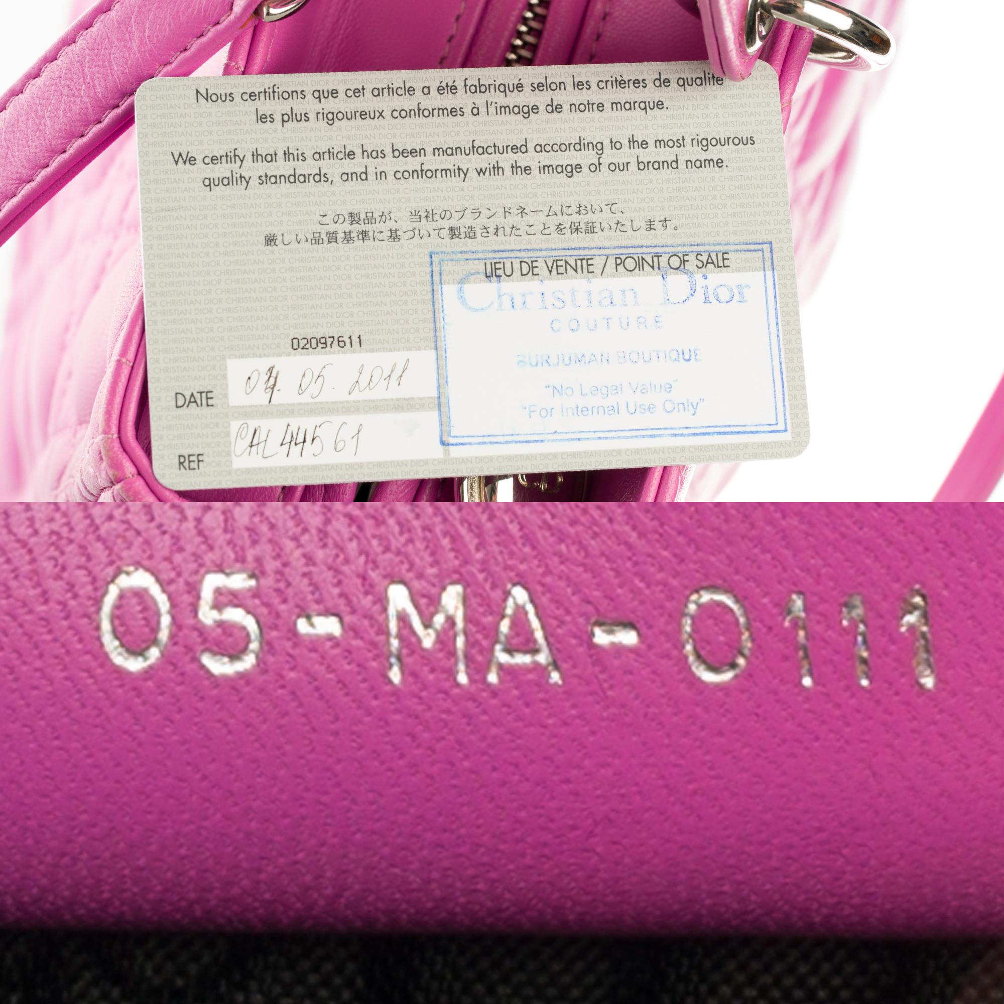 Pink Lady Dior GM ( large model) shoulder bag with strap in pink cannage leather, SHW