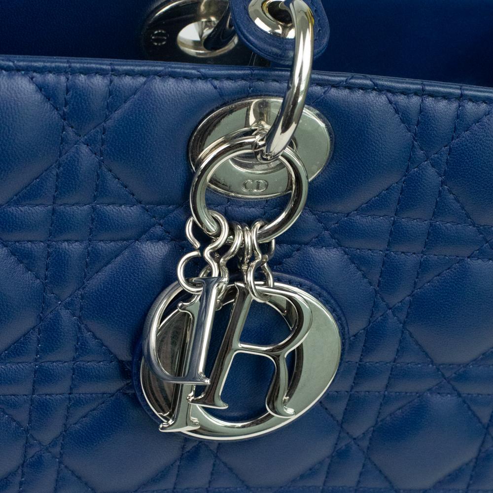 Lady Dior in blue leather 9