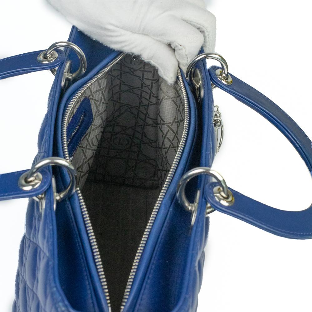 Women's Lady Dior in blue leather