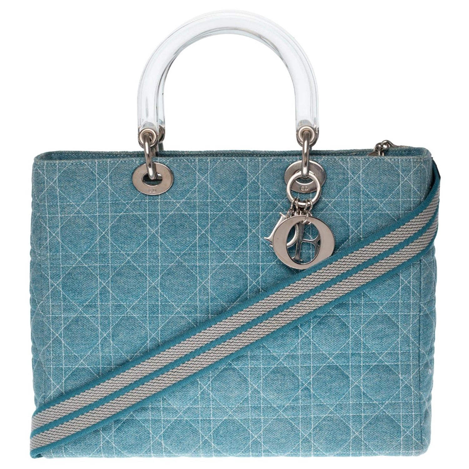 Hermès Blue Jean Bicolor Clemence Picotin Lock 22 Bag