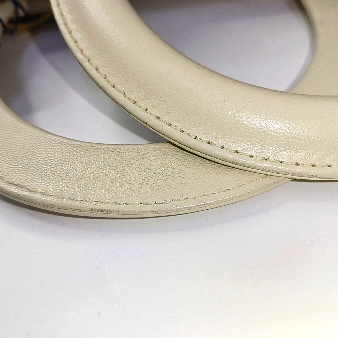 Lady Dior Large Off White Lambskin Cannage Leather Gold Hardware For Sale 5