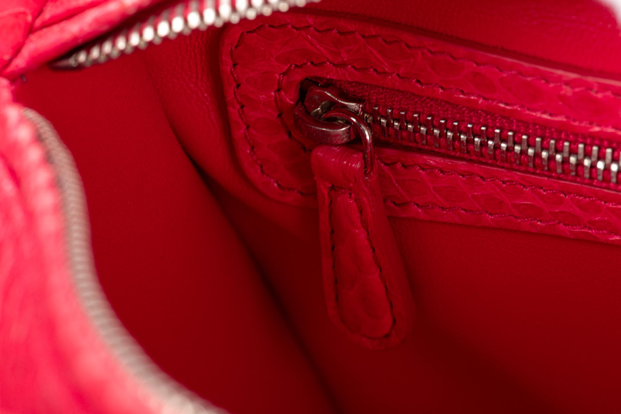  Lady Dior Large Red Python Bag For Sale 6