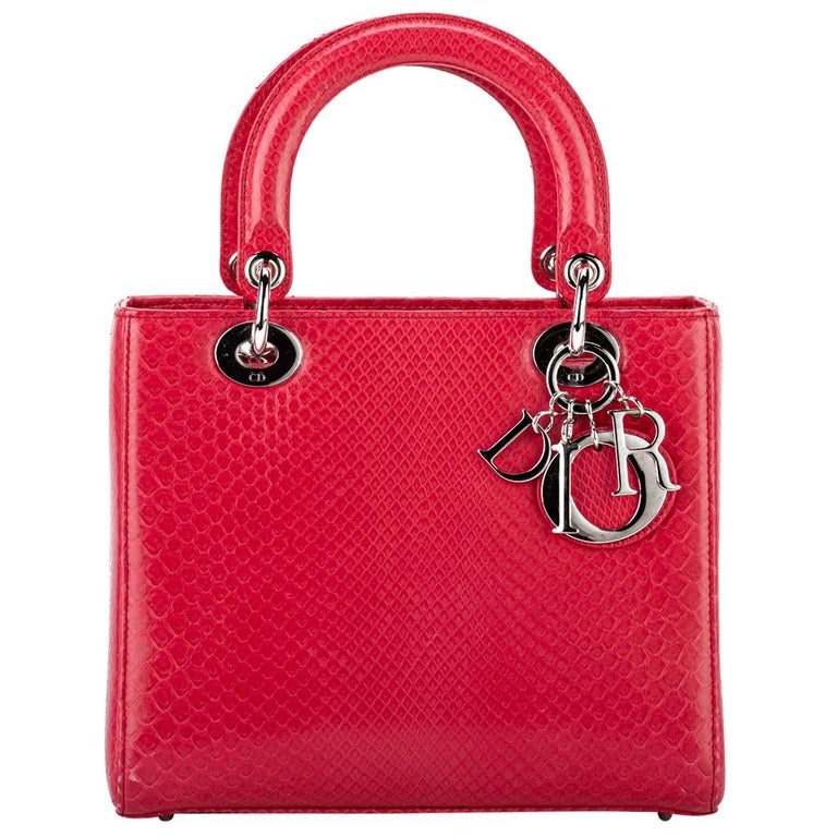 Lady Dior Large Red Python Bag For Sale at 1stDibs | python lady dior