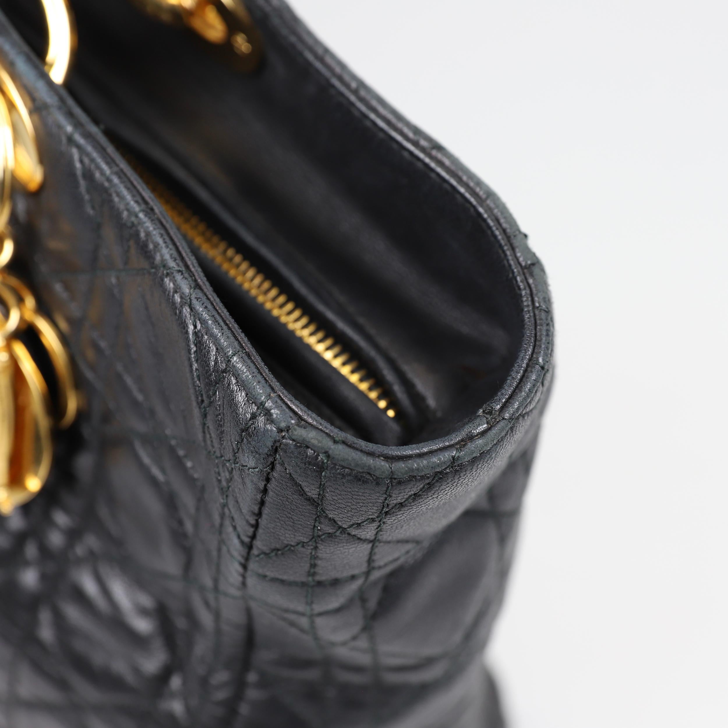 Lady Dior Leather handbag For Sale 9