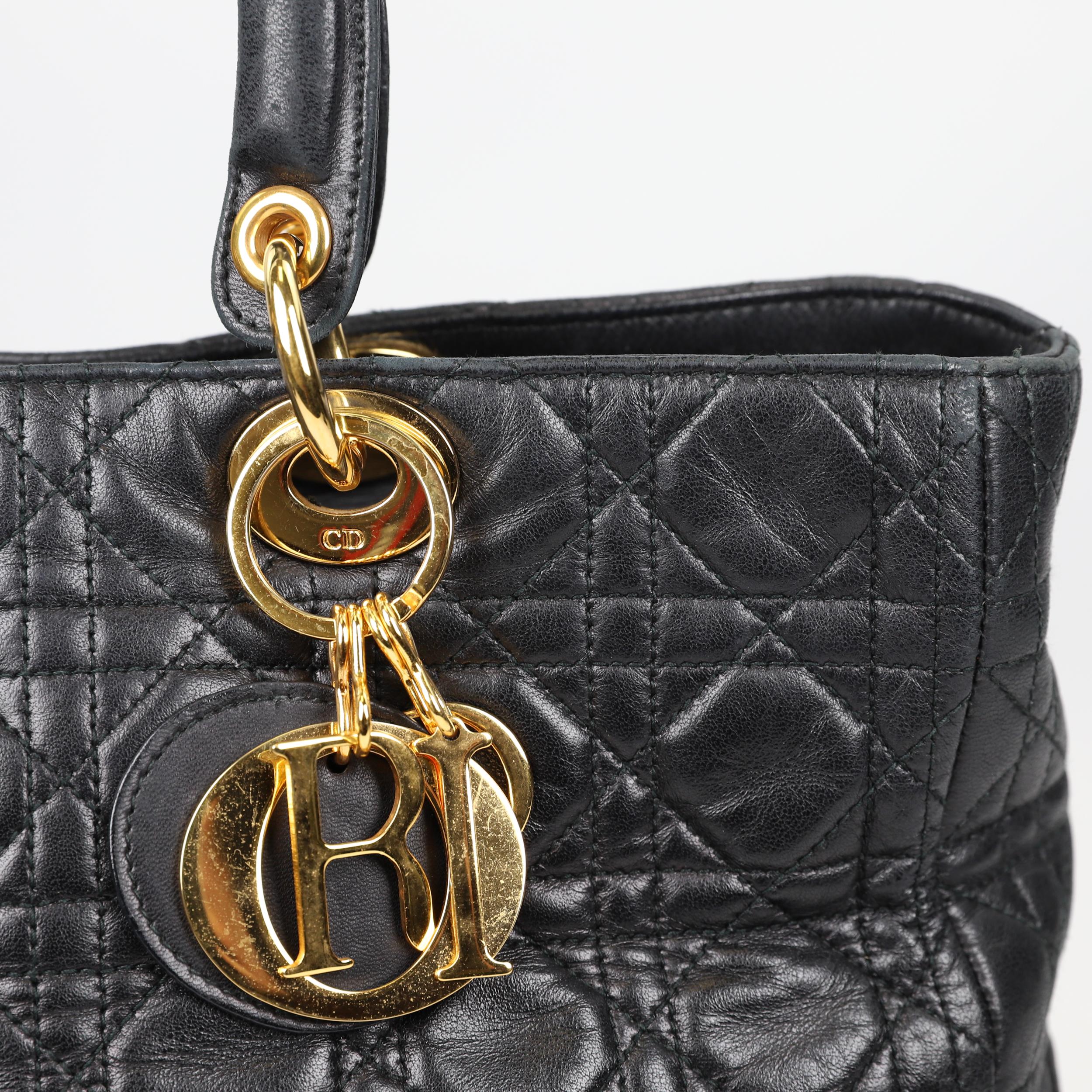 Lady Dior Leather handbag For Sale 10