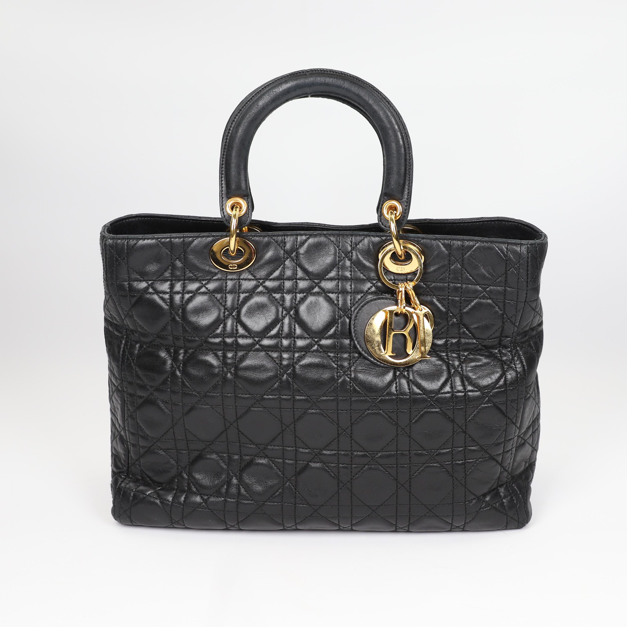 Lady Dior Leather handbag For Sale 11