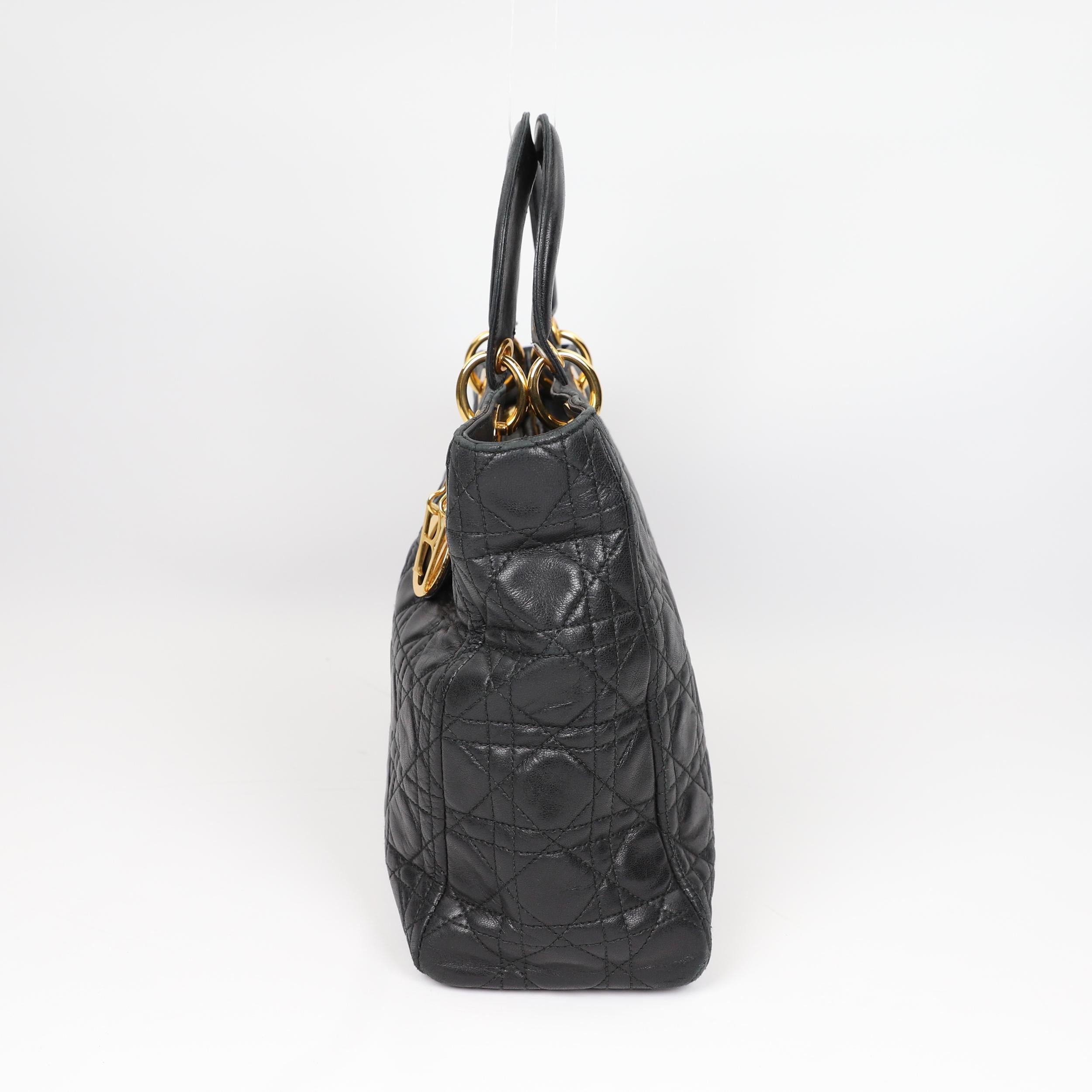 Lady Dior Leather handbag For Sale 12