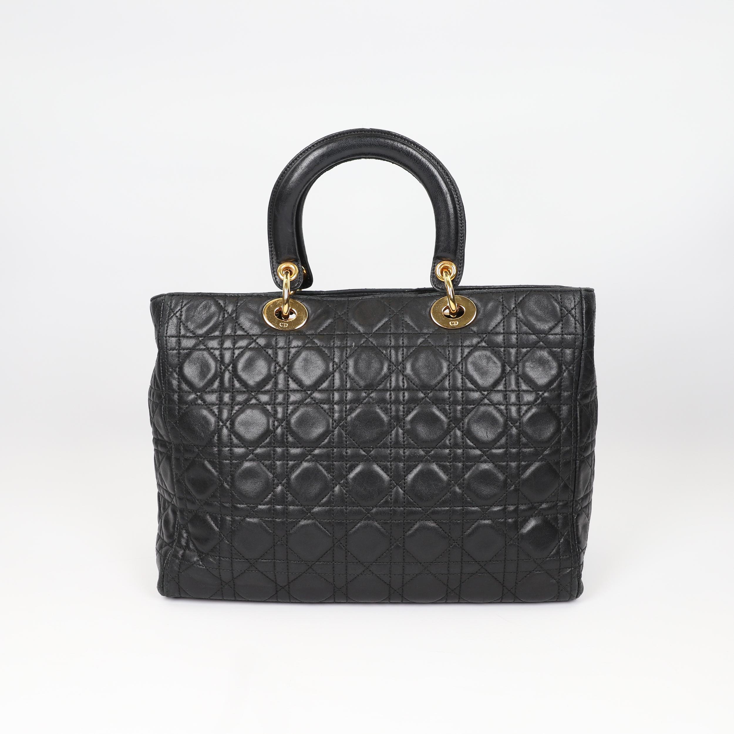 Lady Dior Leather handbag For Sale 13