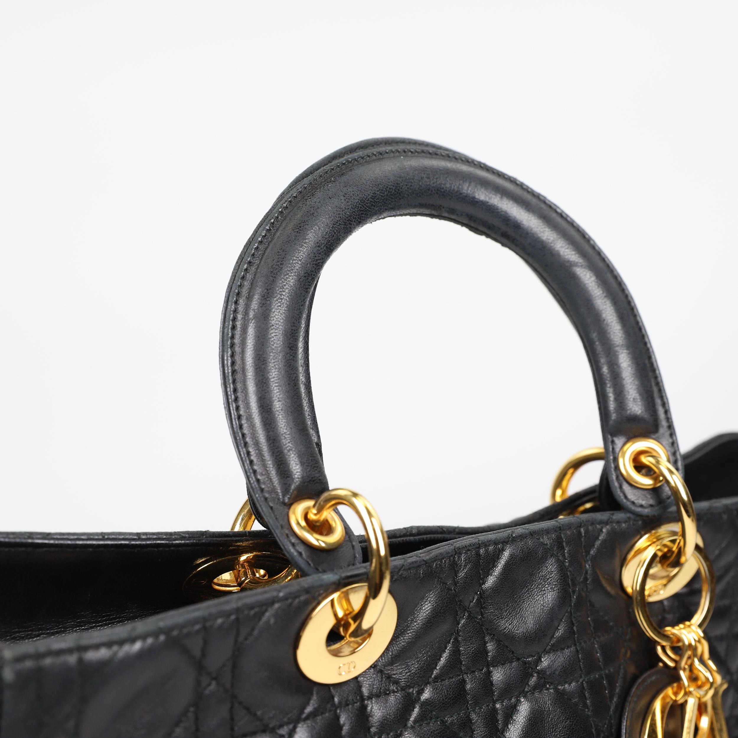 Lady Dior Leather handbag In Good Condition For Sale In Rīga, LV