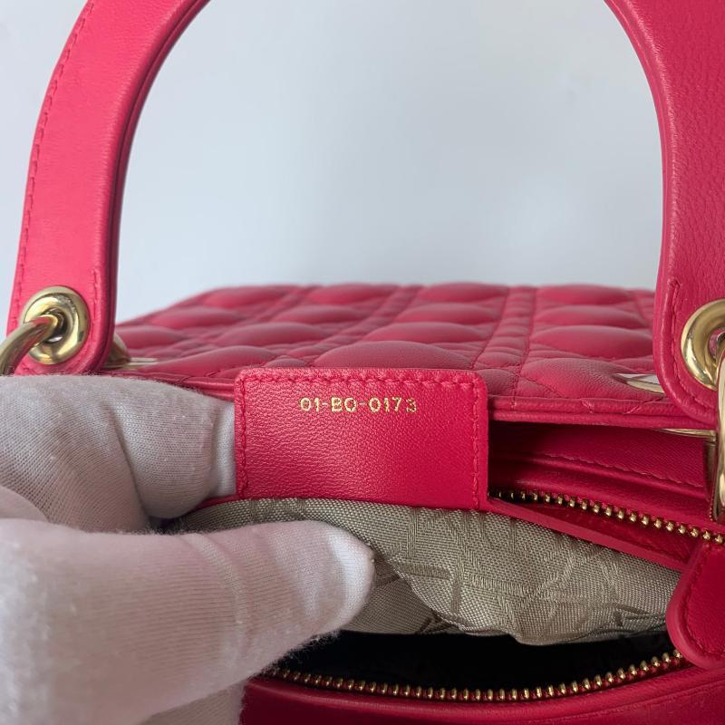 Lady Dior Medium Bag Fuchsia Cannage Lambskin Leather Gold-tone Hardware 8