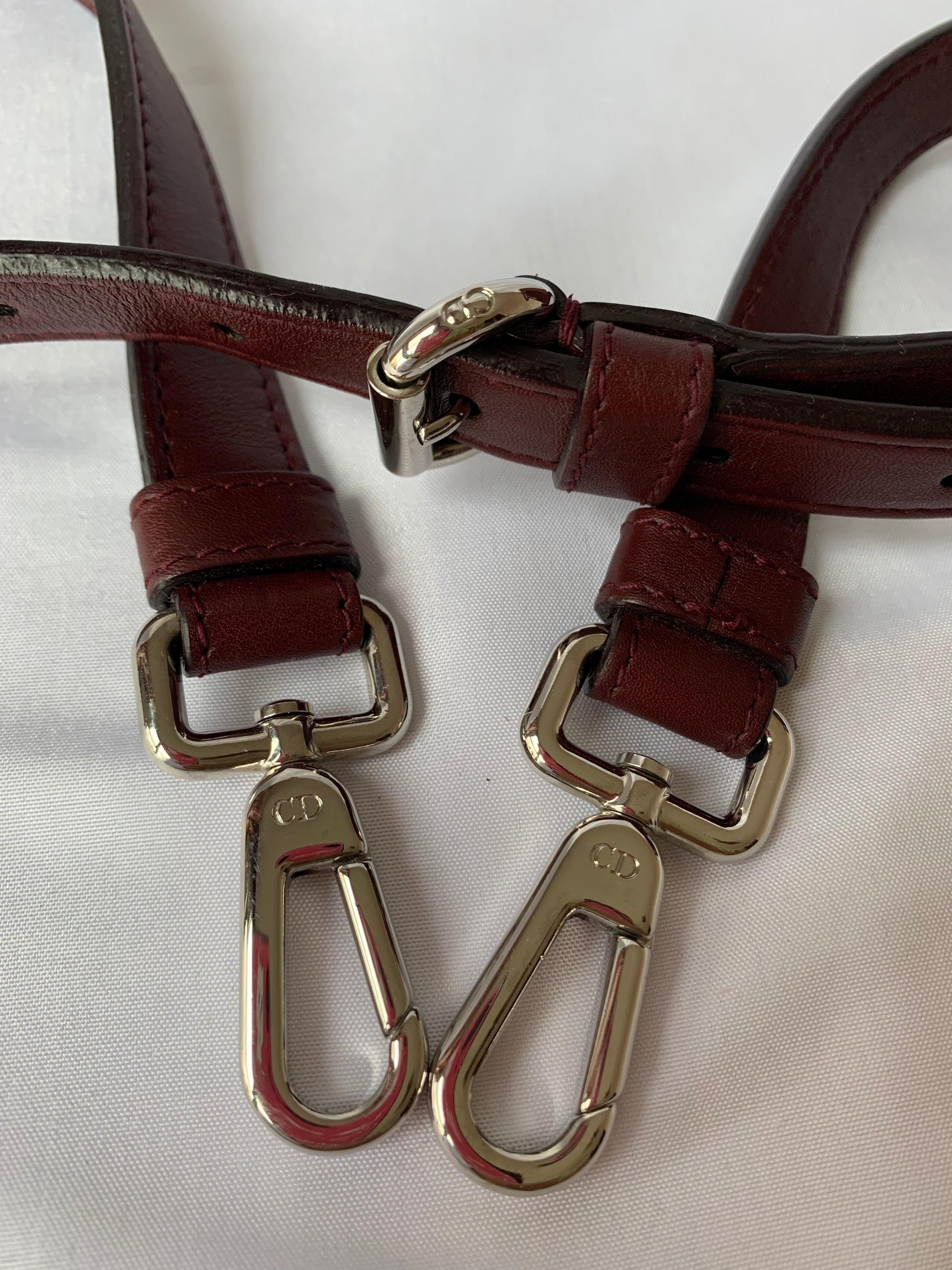 Lady Dior Medium Burgundy Cannage Lambskin Leather with strap 16