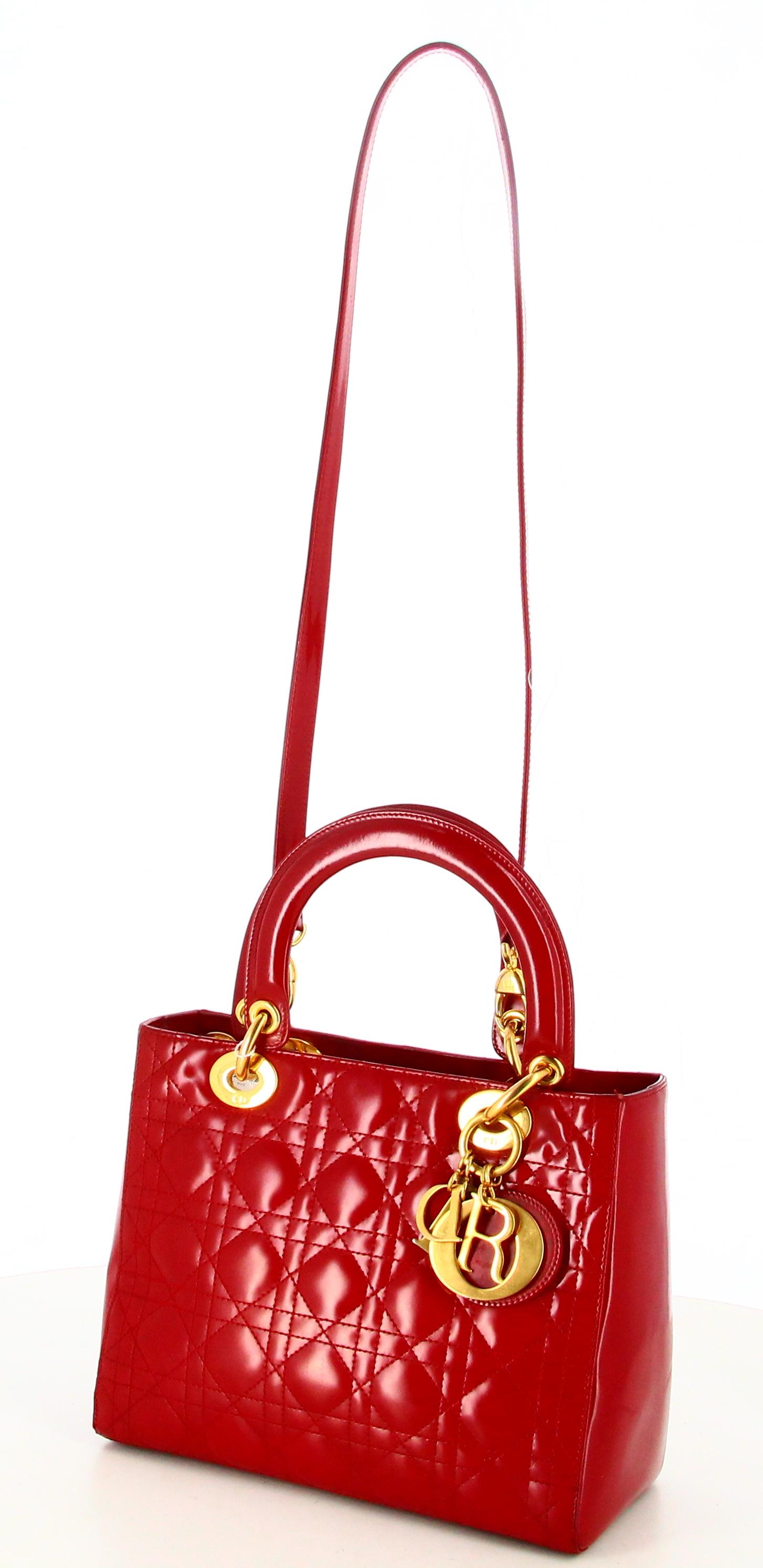 Lady Dior Medium Cannage Handbag In Good Condition For Sale In PARIS, FR