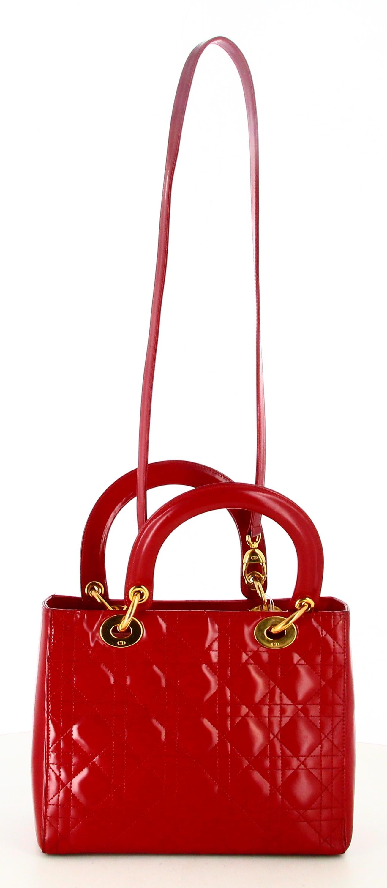 Lady Dior Medium Cannage Handbag For Sale 2