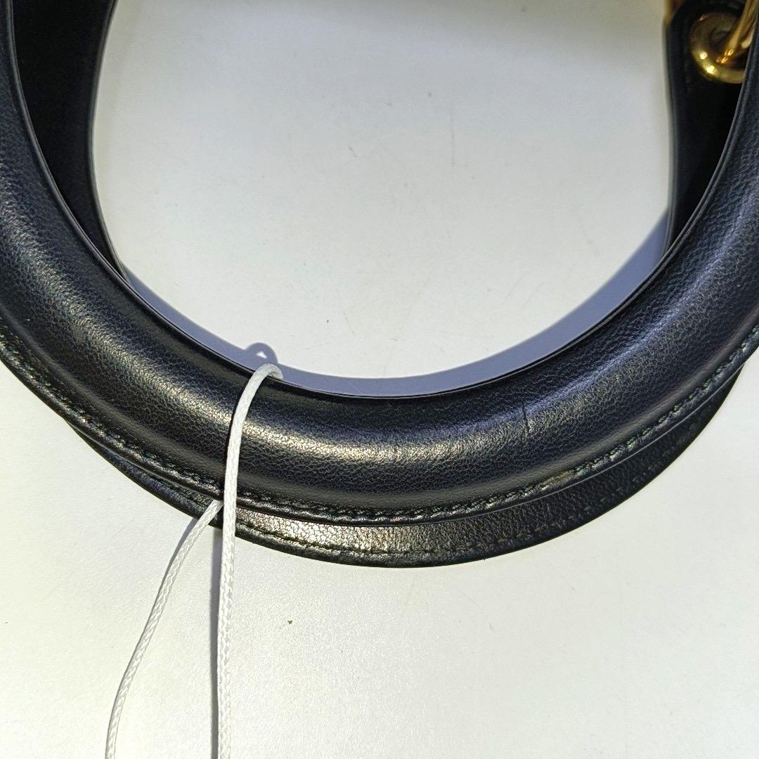 Lady Dior Medium Handbag Black Lambskin Leather Gold Hardware For Sale 3