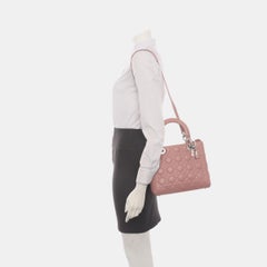 Lady Dior Medium Handbag Lipstick Pink Cannage Leather Gold Hardware