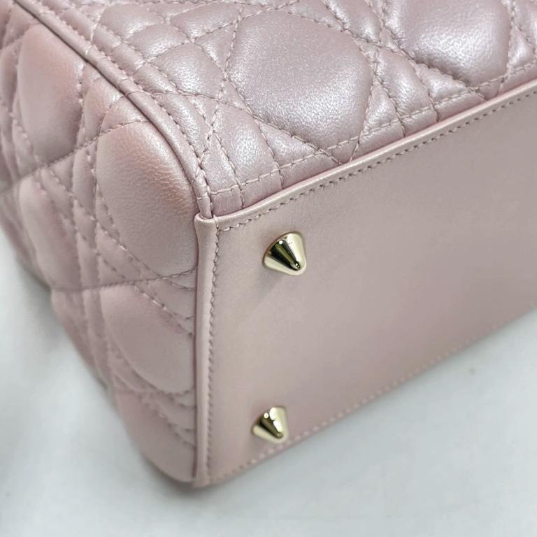 Lady Dior Bolso Mediano Piel Cannage Rosa Nacarado Herrajes Dorados, 2016 10