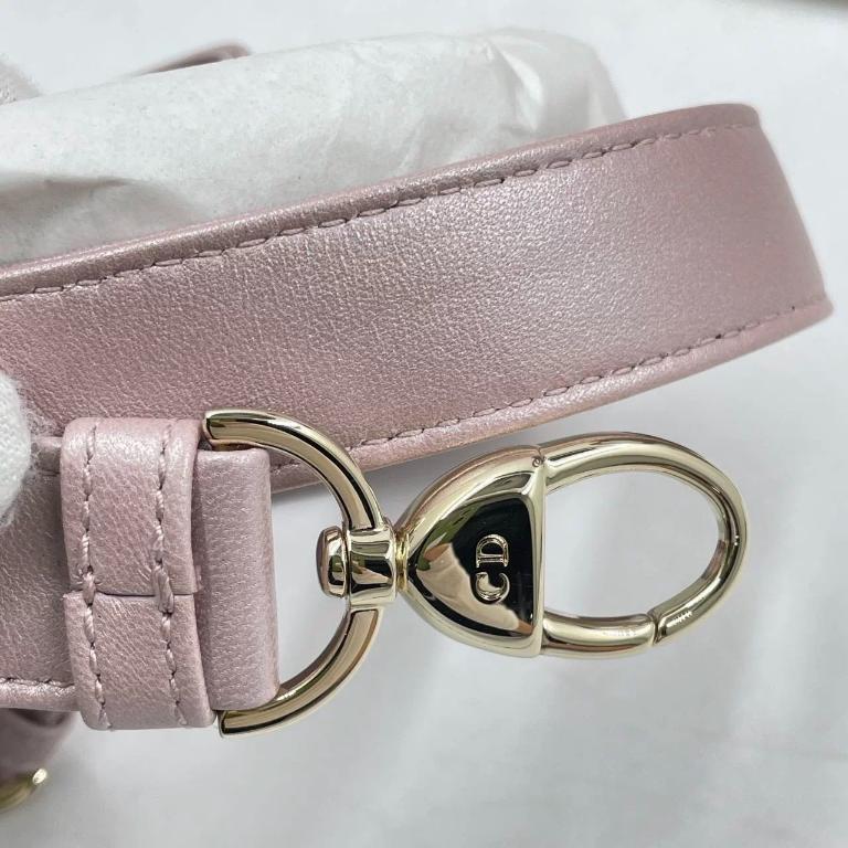 Lady Dior Bolso Mediano Piel Cannage Rosa Nacarado Herrajes Dorados, 2016 14