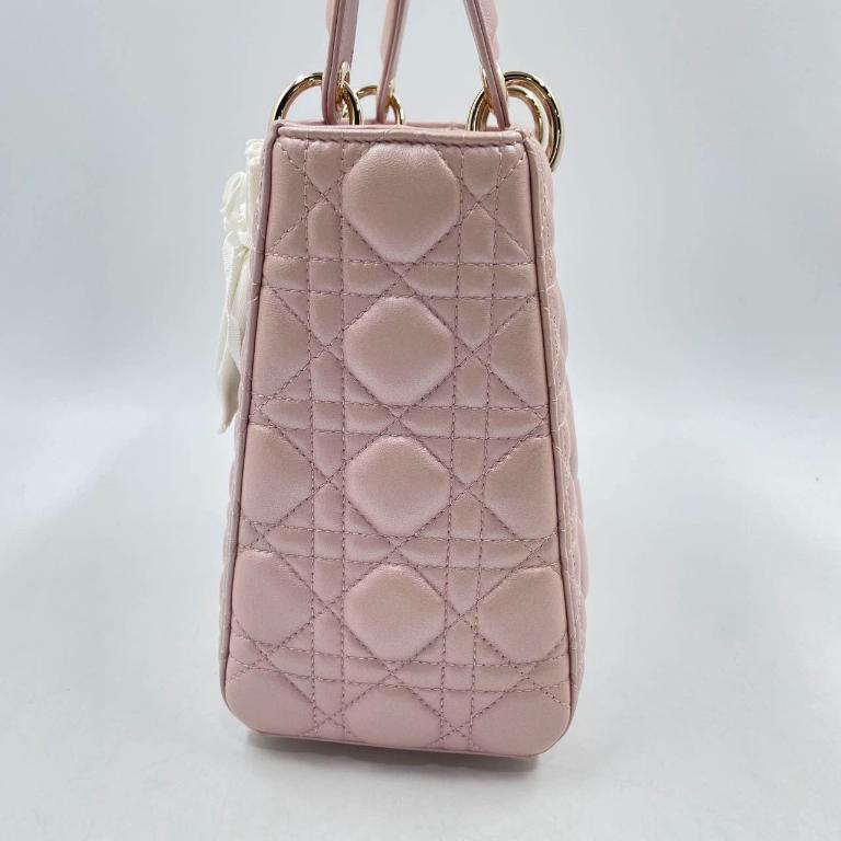 Lady Dior Bolso Mediano Piel Cannage Rosa Nacarado Herrajes Dorados, 2016 2