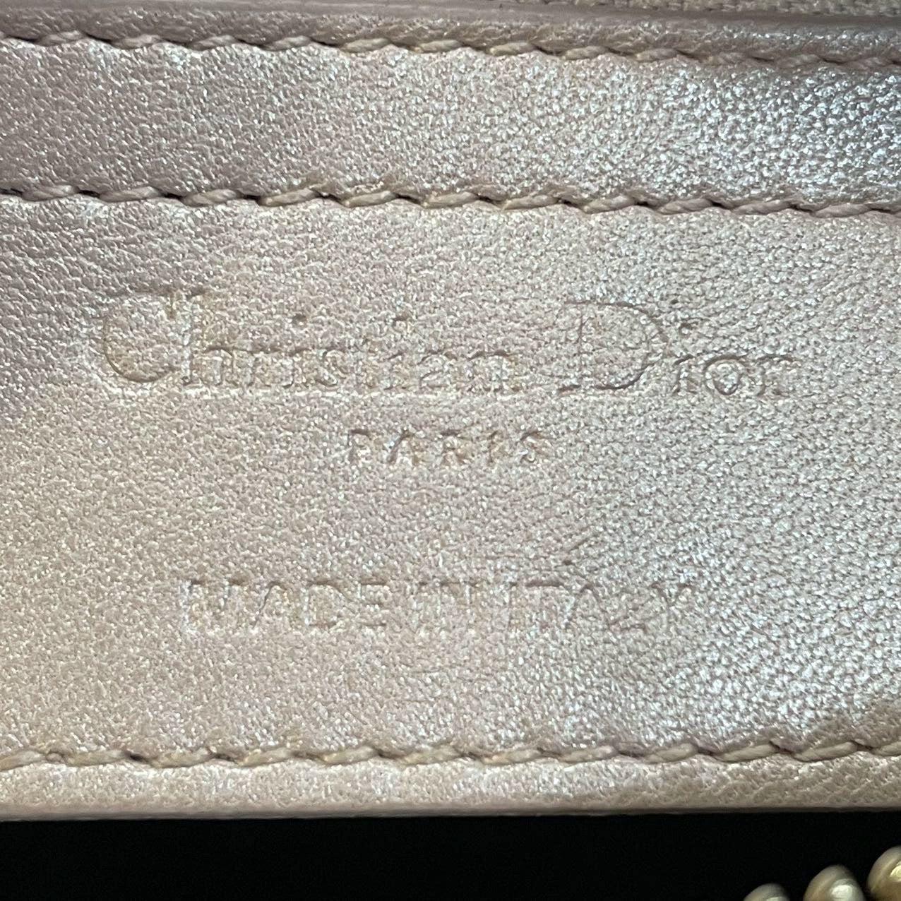 Lady Dior Medium Handbag Pearlescent Pink Cannage Leather Gold Hardware 7