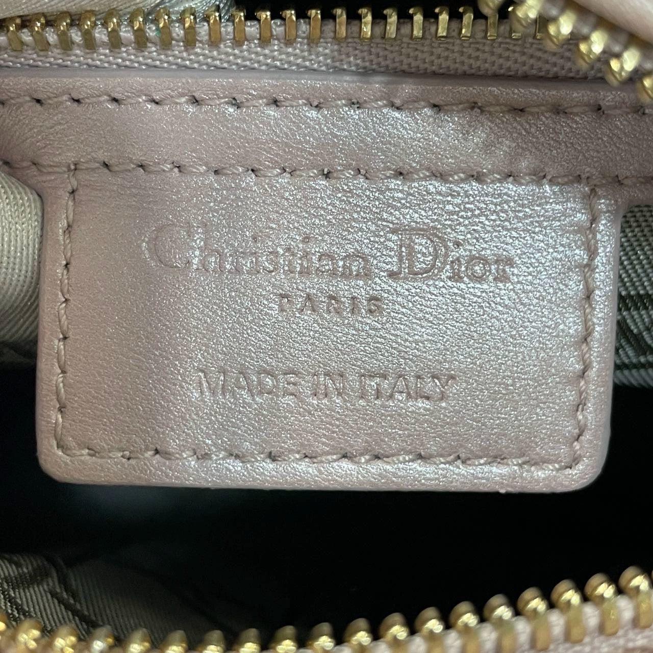 Lady Dior Bolso Mediano Piel Cannage Rosa Nacarado Herrajes Dorados en venta 2
