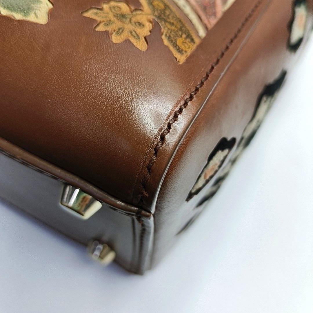 Lady Dior Medium K11 Original Masters Brown Floral Carved Calfskin For Sale 9