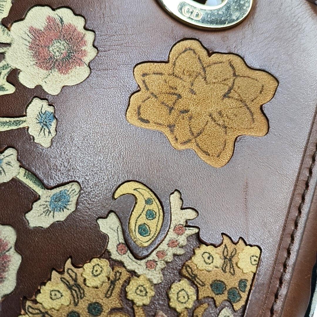 Lady Dior Medium K11 Original Masters Brown Floral Carved Calfskin For Sale 10