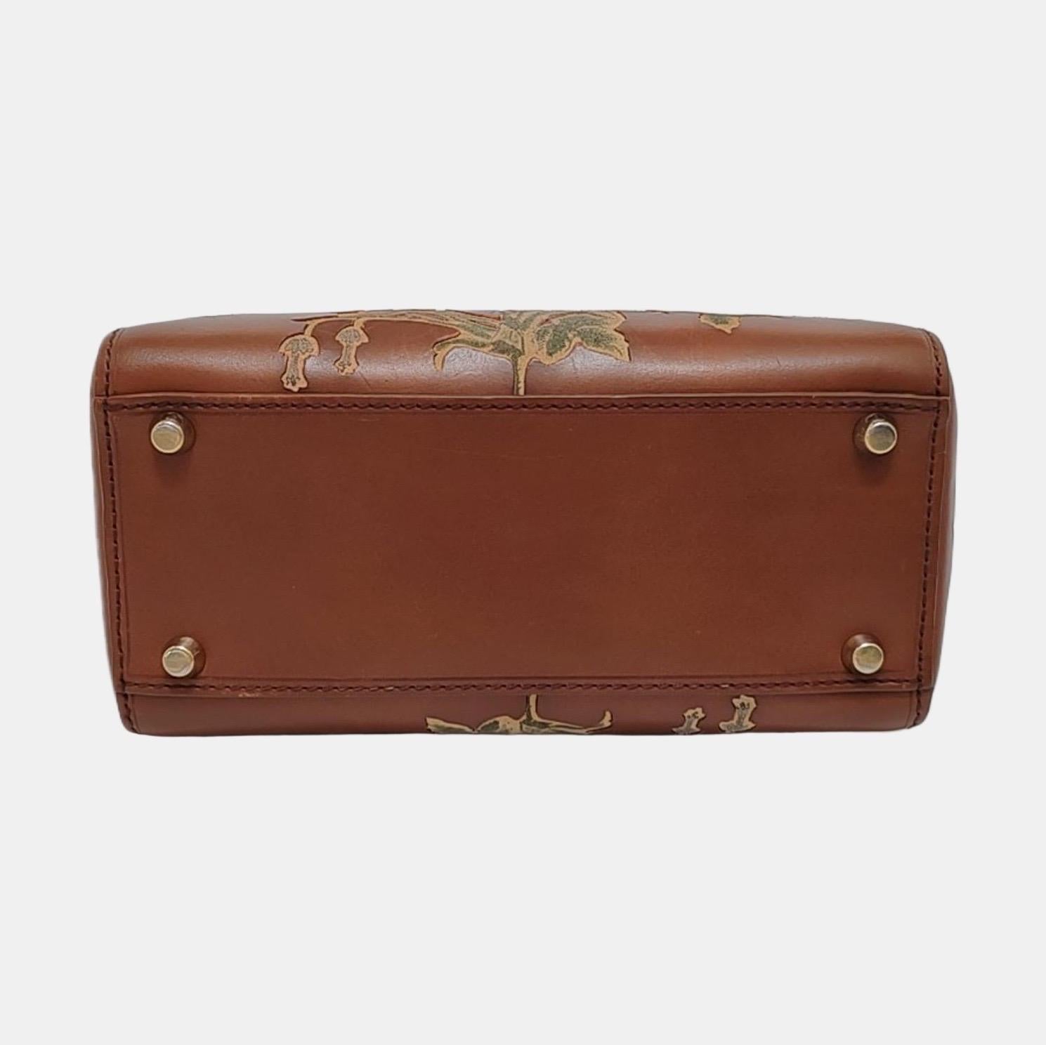 Women's Lady Dior Medium K11 Original Masters Brown Floral Carved Calfskin For Sale