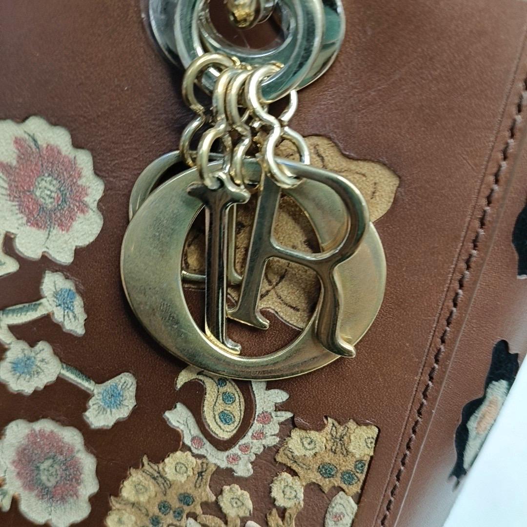 Lady Dior Medium K11 Original Masters Brown Floral Carved Calfskin For Sale 3