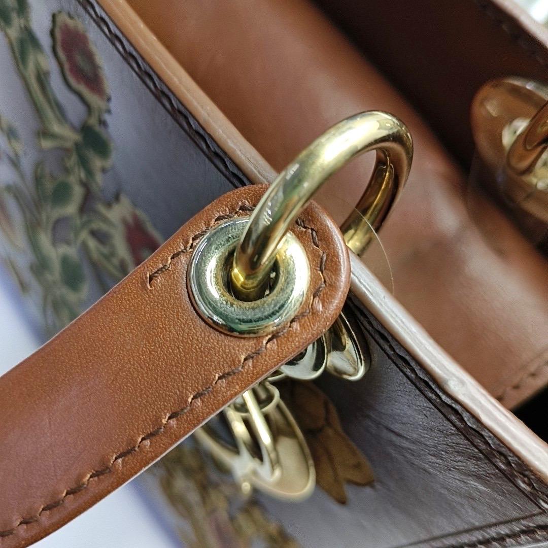 Lady Dior Medium K11 Original Masters Brown Floral Carved Calfskin For Sale 4