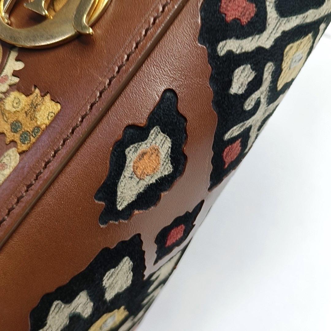Lady Dior Medium K11 Original Masters Brown Floral Carved Calfskin For Sale 5