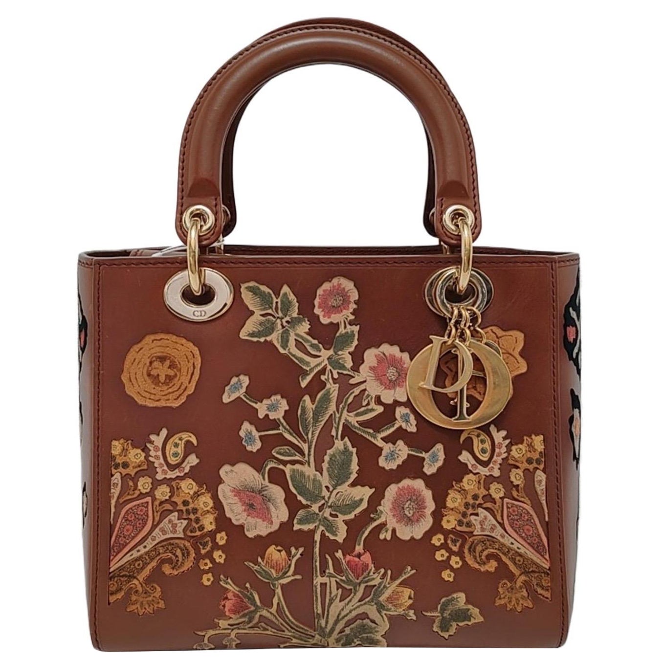 Lady Dior Medium K11 Original Masters Brown Floral Carved Calfskin