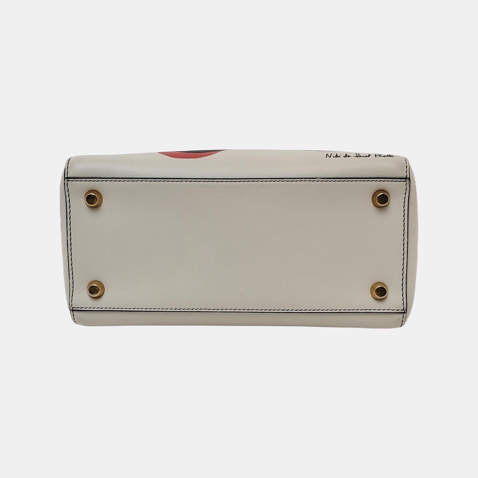 Lady Dior Medium Love White Calfskin Leather with Gold-tone Hardware In Good Condition In AUBERVILLIERS, FR