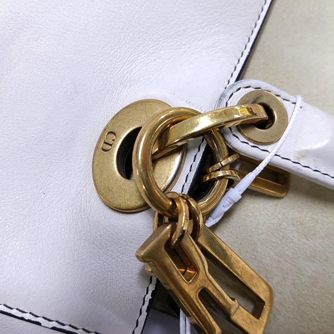 Lady Dior Medium Love White Calfskin Leather with Gold-tone Hardware 5