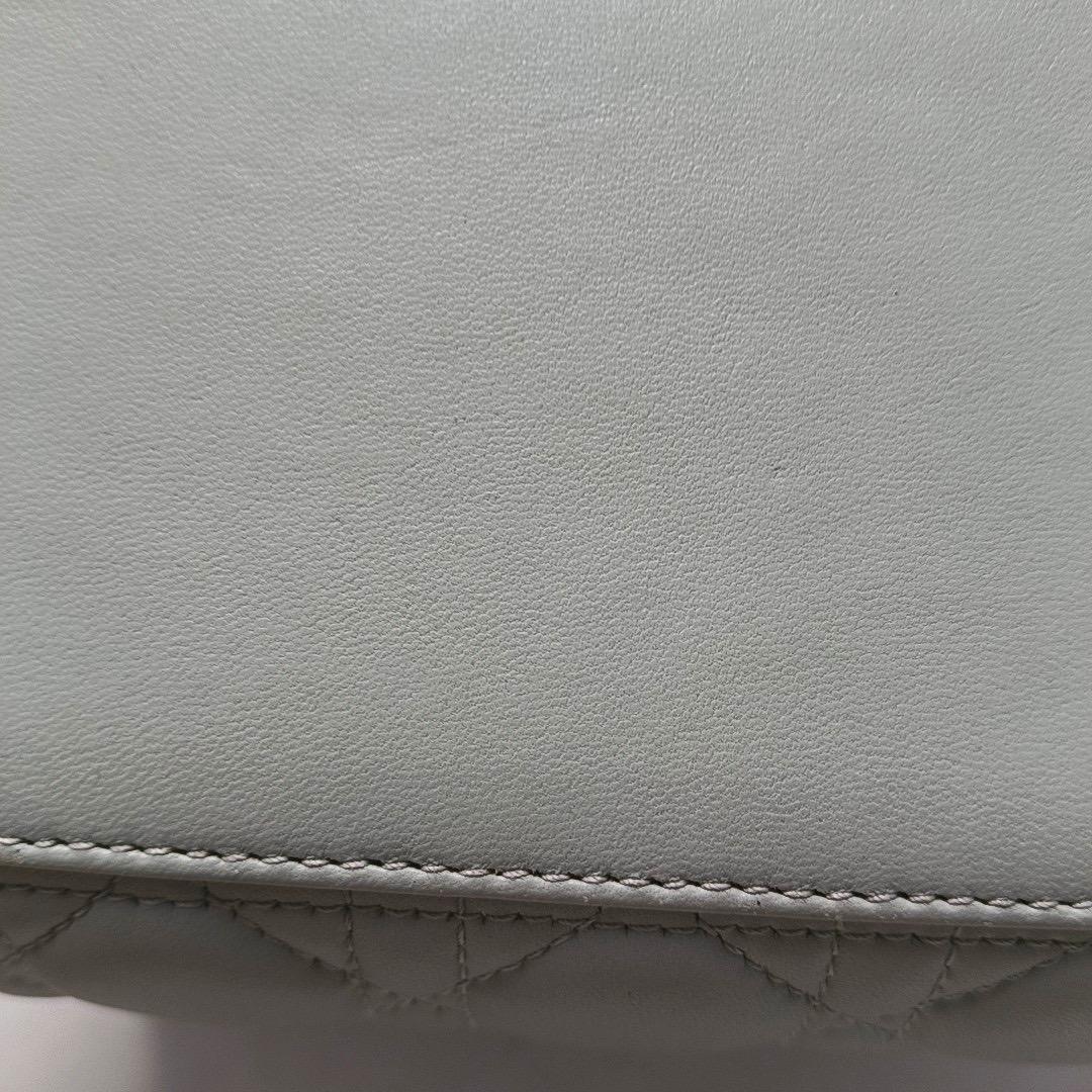 Lady Dior Medium Mint Green Lambskin Leather Silver Hardware For Sale 9