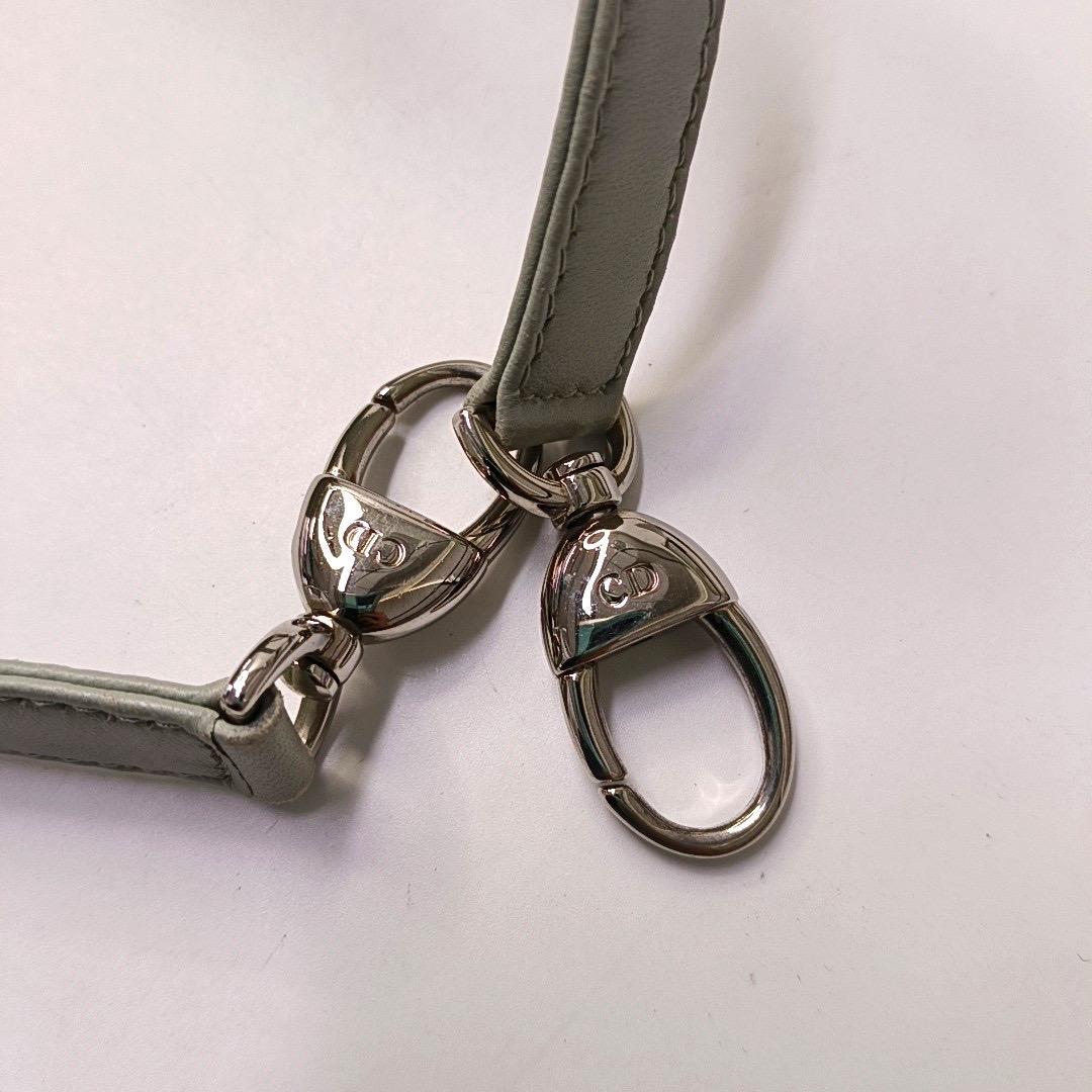 Lady Dior Medium Mint Green Lambskin Leather Silver Hardware For Sale 12