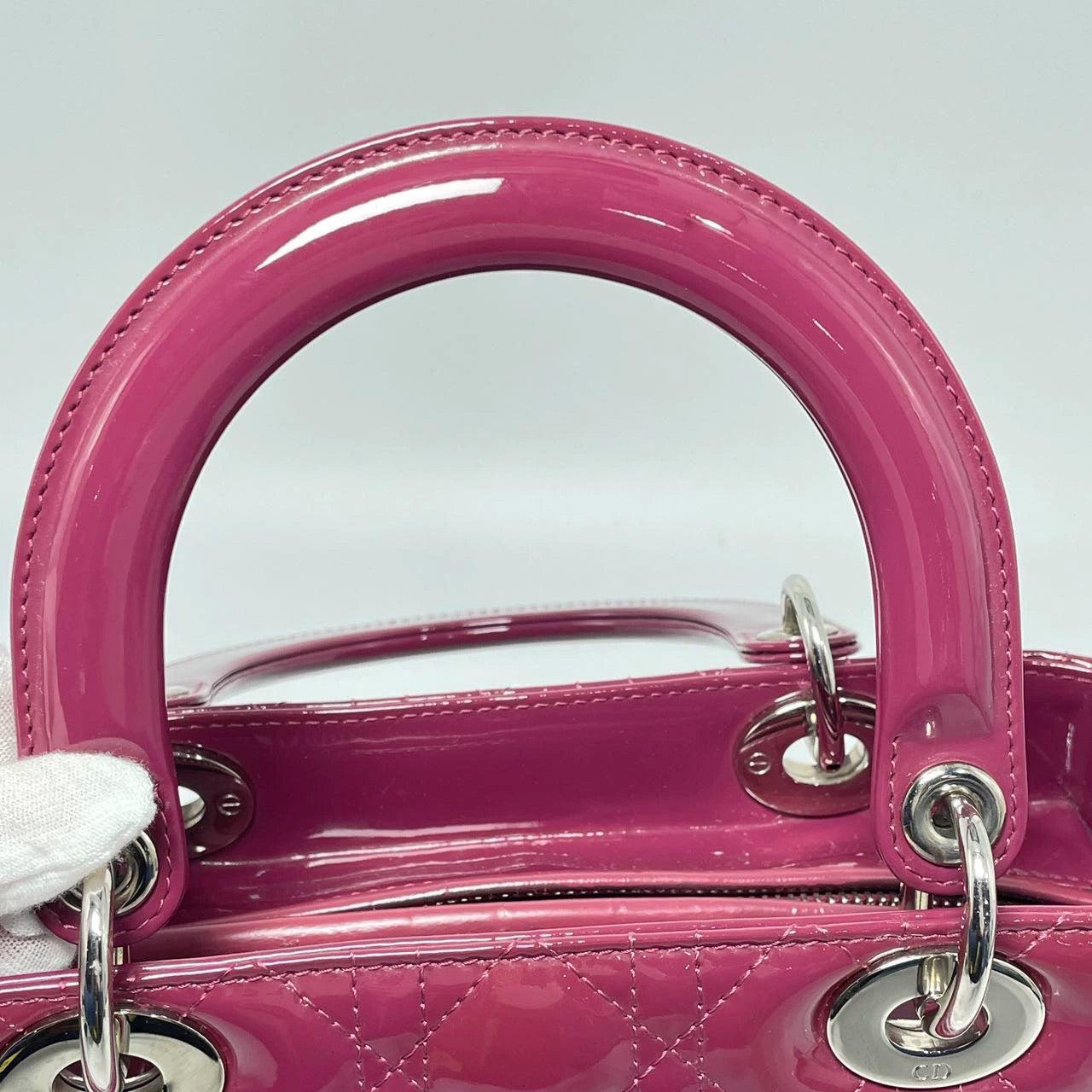 Lady Dior Medium Purple Patent Leather Handbag 6
