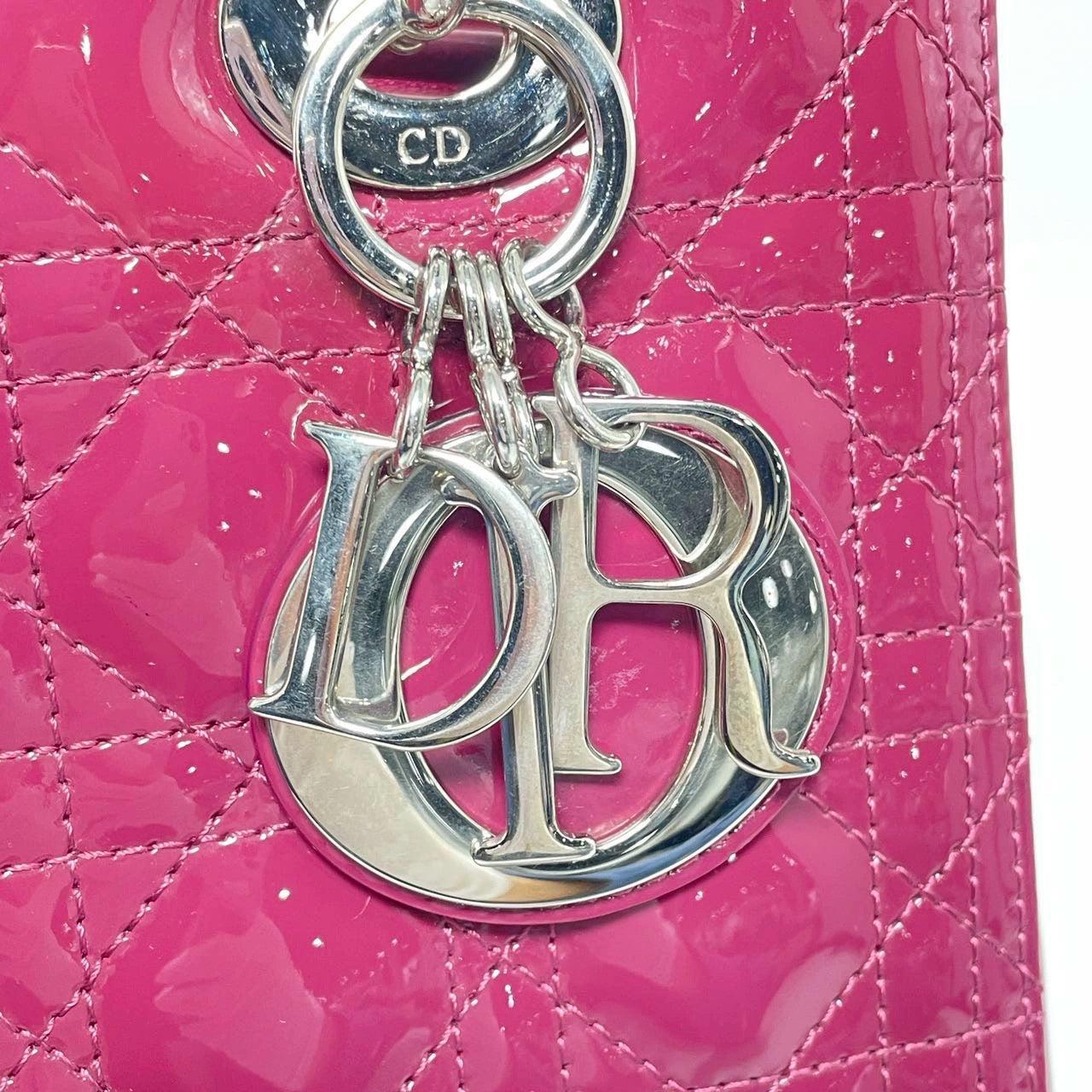Lady Dior Medium Purple Patent Leather Handbag 7