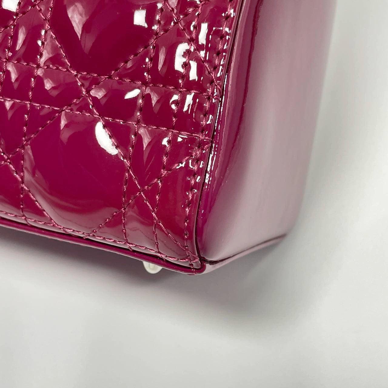 Lady Dior Medium Purple Patent Leather Handbag 9