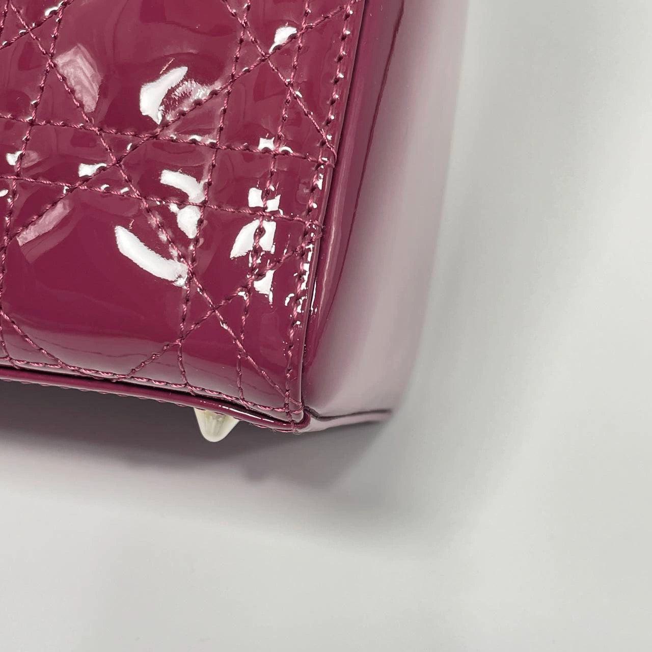 Lady Dior Medium Purple Patent Leather Handbag 11