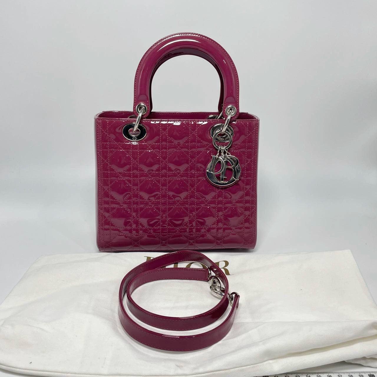 Lady Dior Medium Purple Patent Leather Handbag 2