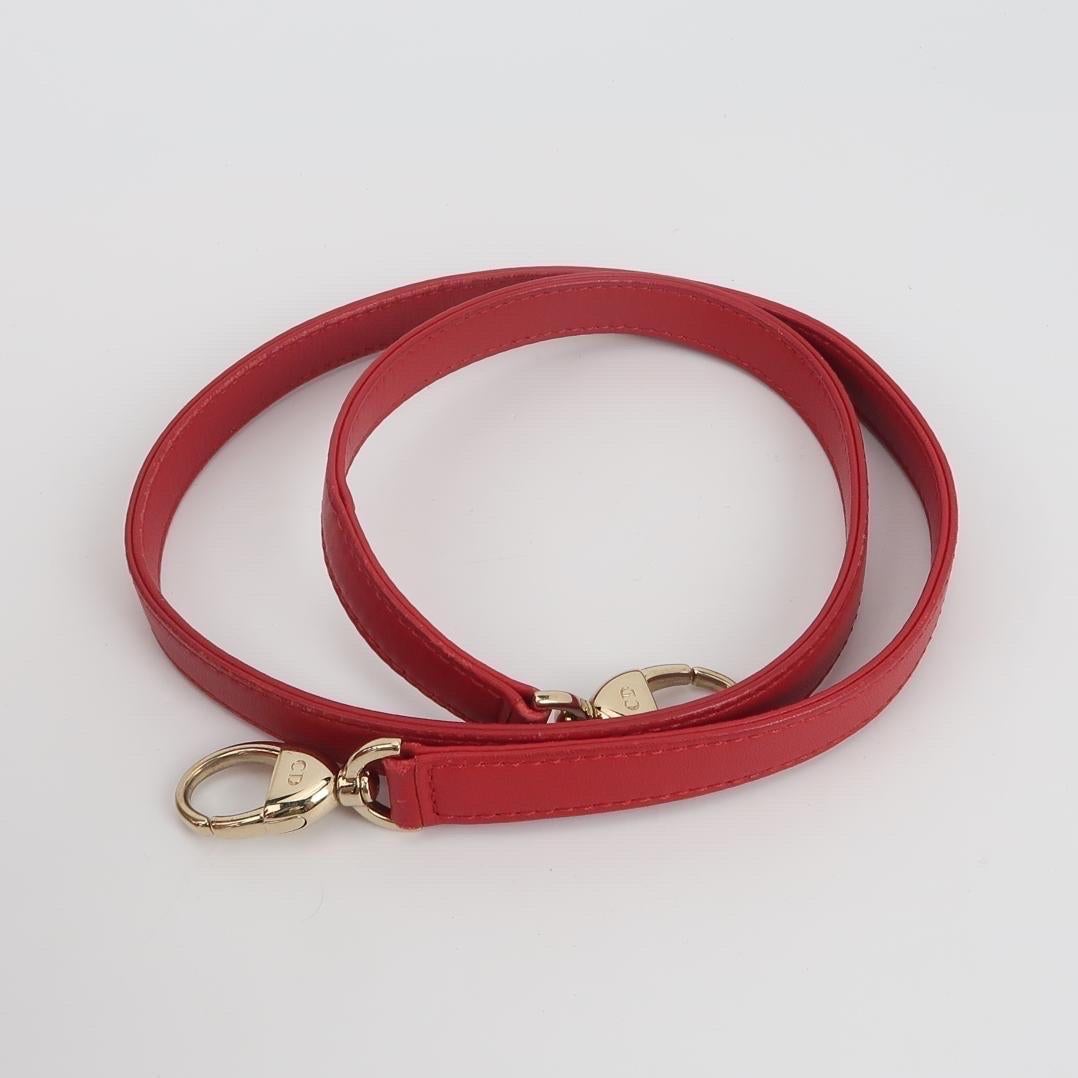 Lady Dior Medium Rot Lammfell Leder Gold Hardware Lederband 2014 im Angebot 5