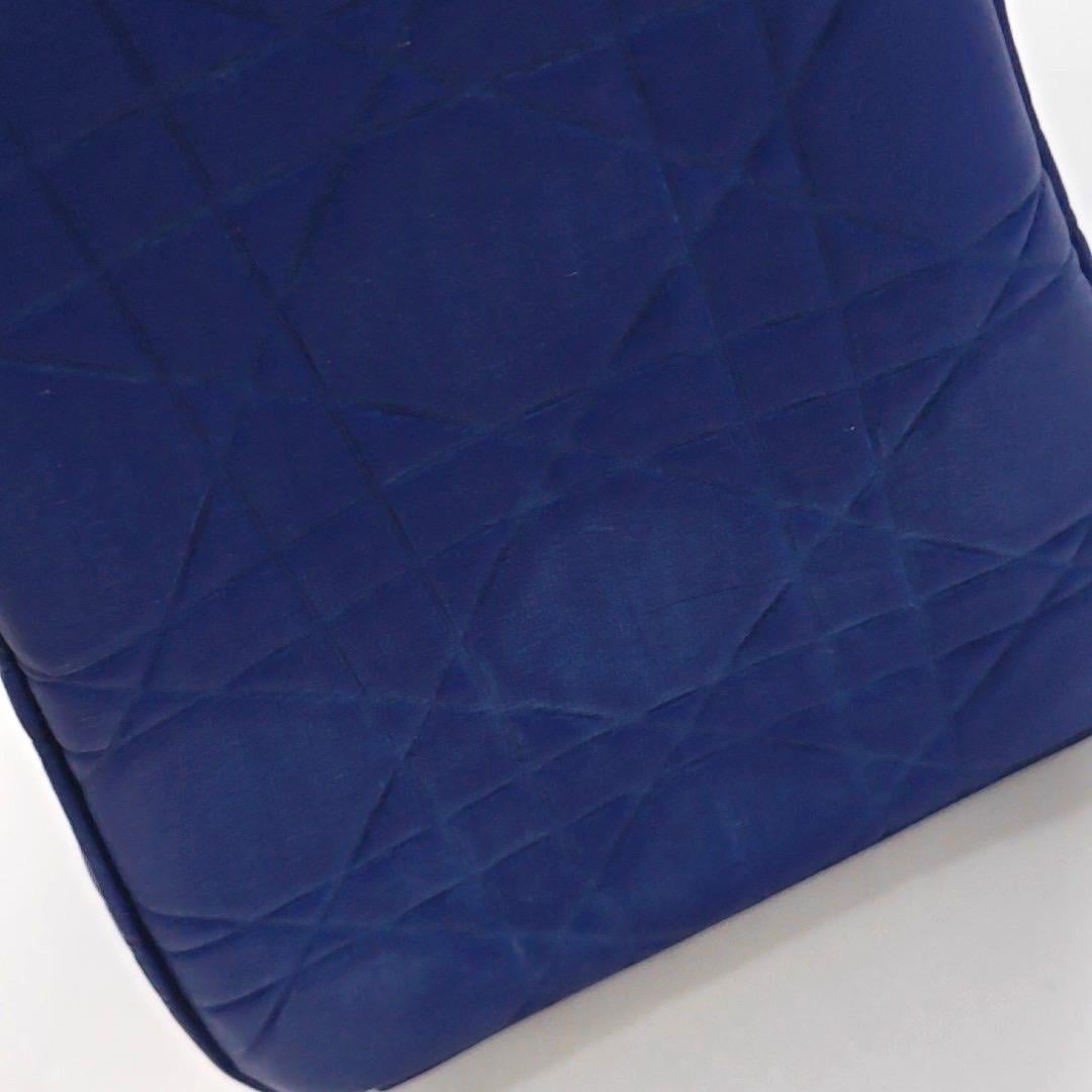 Lady Dior Medium Royal Blue Engraved Cannage Pattern Silver Hardware 2013 For Sale 7