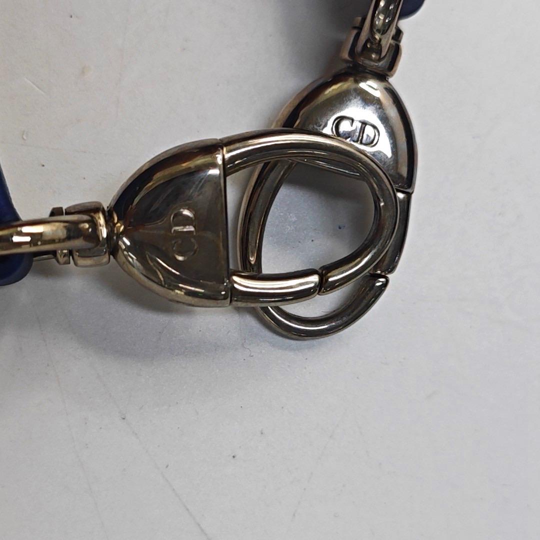 Lady Dior Medium Royal Blue Engraved Cannage Pattern Silver Hardware 2013 For Sale 11