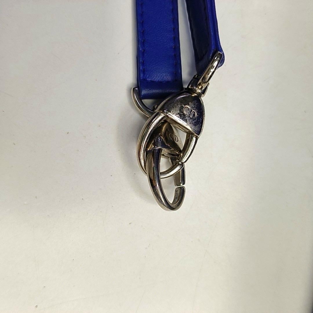 Lady Dior Medium Royal Blue Lambskin Leather Silver Hardware For Sale 10