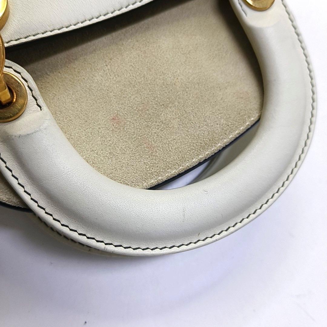 Lady Dior Mini 2018 x Niki De Saint Phalle Dioramour White Calfskin leather Gold in vendita 6