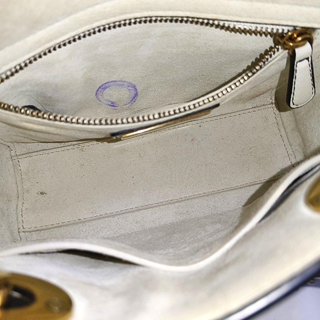 Lady Dior Mini 2018 x Niki De Saint Phalle Dioramour White Calfskin leather Gold in vendita 10