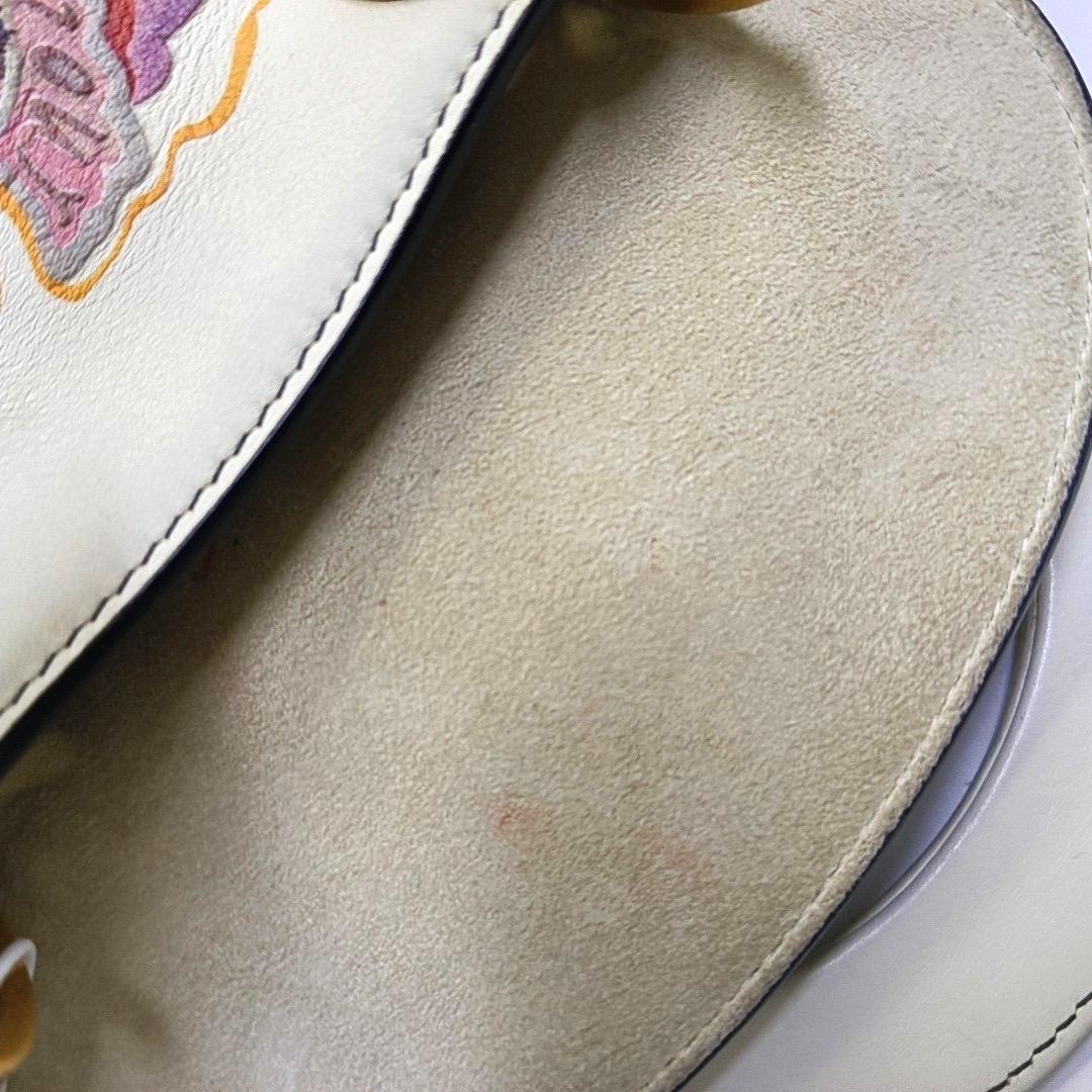Lady Dior Mini 2018 x Niki De Saint Phalle Dioramour White Calfskin leather Gold in vendita 4