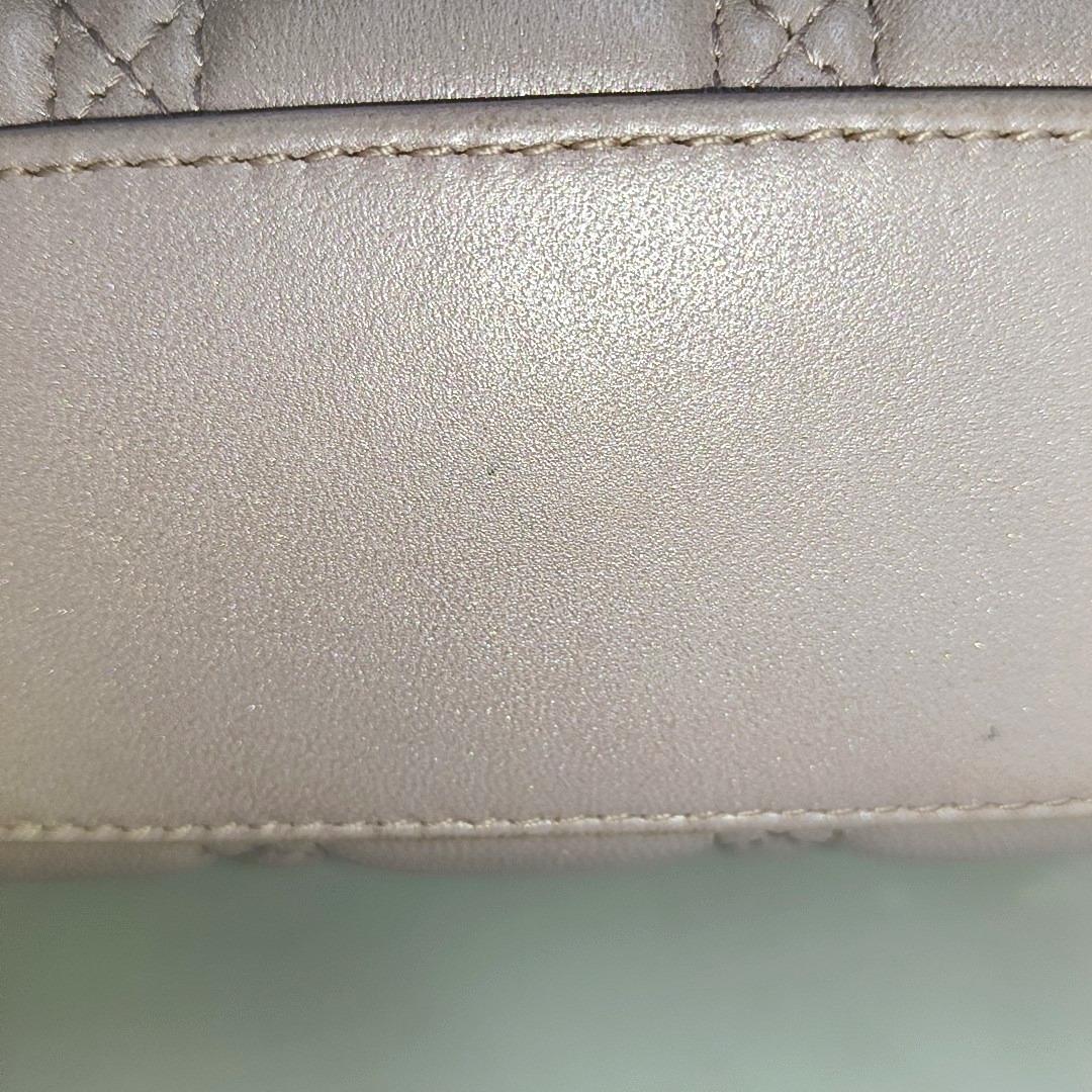 Lady Dior Mini 2020 Pearlescent Pink Lambskin Leather Gold HW Chain Strap 7