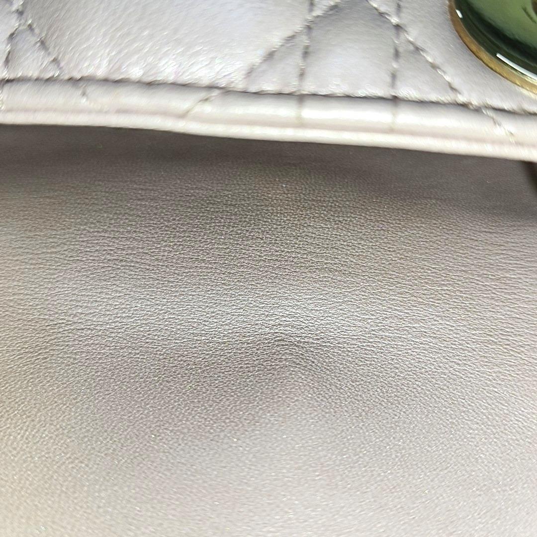 Lady Dior Mini 2020 Pearlescent Pink Lambskin Leather Gold HW Chain Strap 3